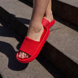 sandales d'été pour homme et femme rouges