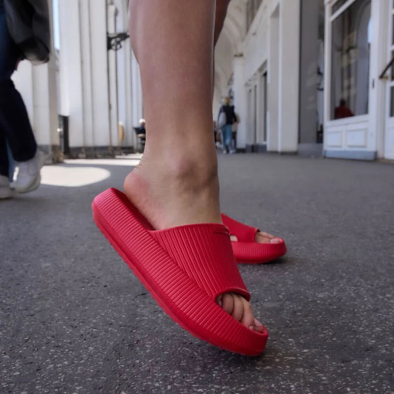sandales d'été pour homme et femme rouges
